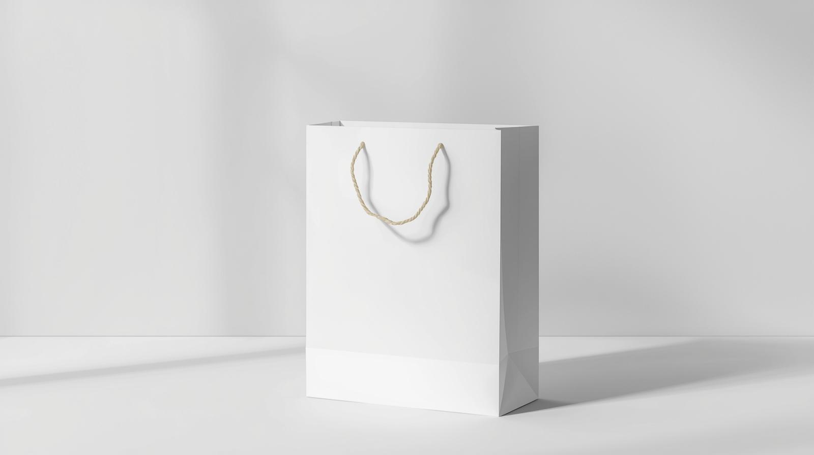 Custom White Paper Bags - Image 1